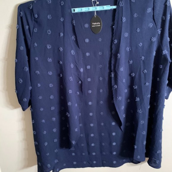 Yekaty Blue XXL Women's 3/4 Sleeve Kimono Cardigan - Picture 1 of 5
